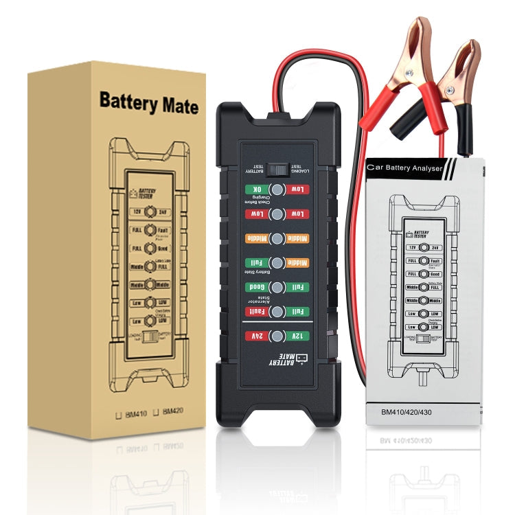 YAWOA BM410 Storage Battery Tester 12V/24V Load Test LED Smart Car Battery Tester Clip ÎҵÄÉ̵ê