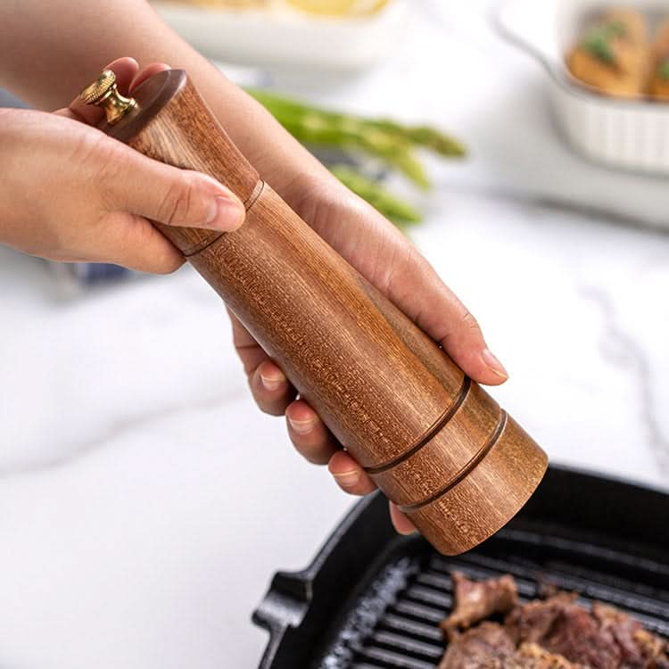 Wood Pepper Grinder Kitchen Household Manual Solid Pepper Powder Black Pepper Mill Grinder Bottle Seasoning Jar - Reluova