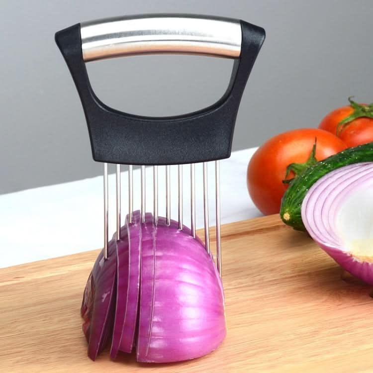 Stainless Steel Onion Fork Holder Pin Kitchen Vegetable Slicing Aid - Reluova