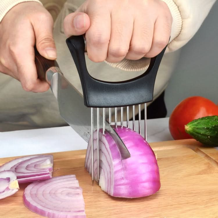 Stainless Steel Onion Fork Holder Pin Kitchen Vegetable Slicing Aid - Reluova