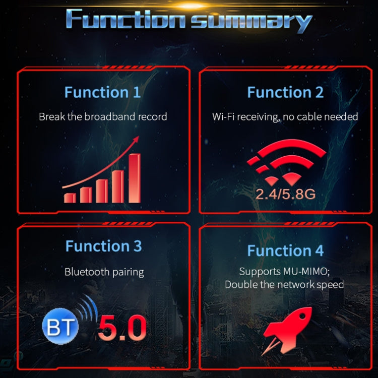 COMFAST Gaming Game 3000Mbps Gigabit Dual-Frequency Wireless Desktop Computer PCIE Wireless Network Card My Store