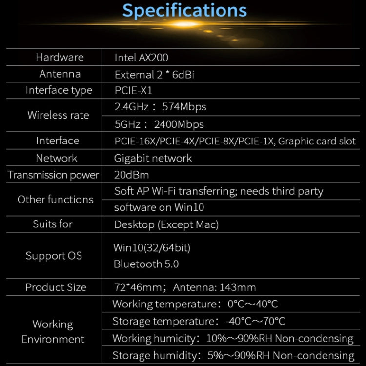 COMFAST Gaming Game 3000Mbps Gigabit Dual-Frequency Wireless Desktop Computer PCIE Wireless Network Card