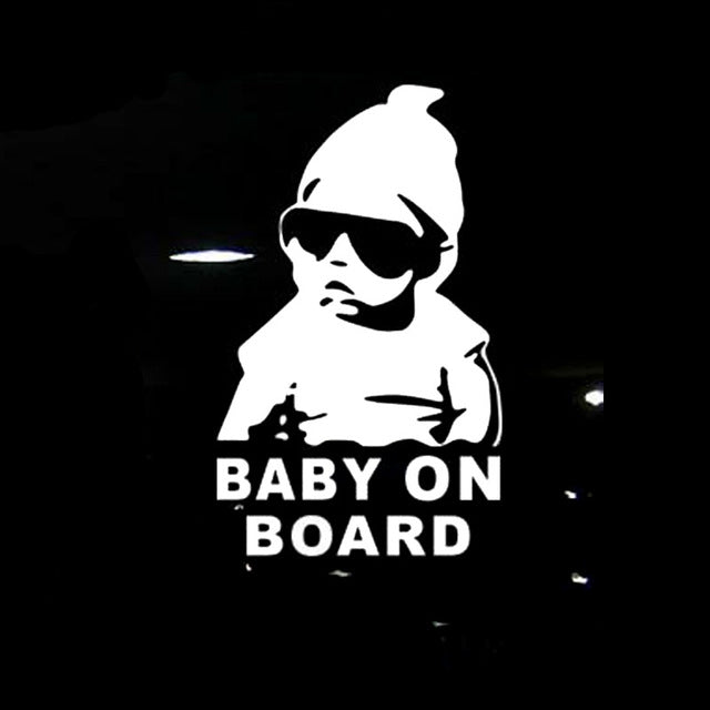 20pcs 14*9CM BABY ON BOARD Cool Rear Reflective Sunglasses Child Car Stickers Warning Decals-Reluova