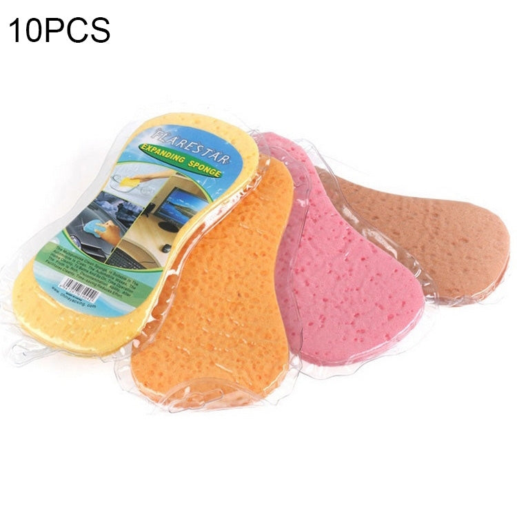 10 PCS Honeycomb Car Wash Sponge Large Vacuum Compression Sponge Car Beauty Waxing Tool