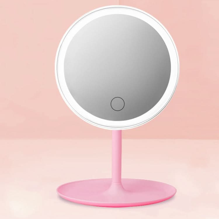 Make-Up Mirror With LED Light Fill Light Dormitory Desktop Dressing Small Mirror Girl Folding And Portable Mirror Reluova