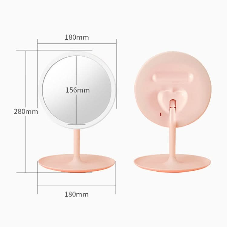 Make-Up Mirror With LED Light Fill Light Dormitory Desktop Dressing Small Mirror Girl Folding And Portable Mirror Reluova