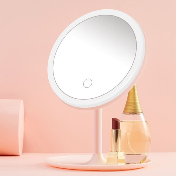 Make-Up Mirror With LED Light Fill Light Dormitory Desktop Dressing Small Mirror Girl Folding And Portable Mirror Reluova