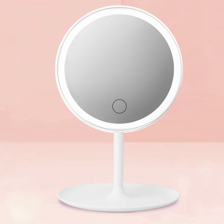 Make-Up Mirror With LED Light Fill Light Dormitory Desktop Dressing Small Mirror Girl Folding And Portable Mirror Reluova