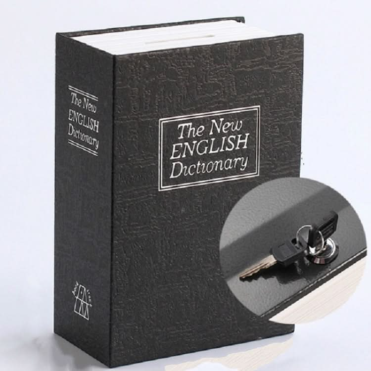 Simulation English Dictionary Book Safe Piggy Bank Creative Bookshelf Decoration, Trumpet Key Version Reluova