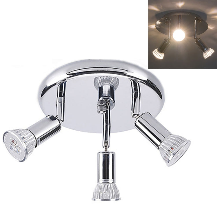 9W Round Three Head LED GU10 Ceiling Light Adjustable Mirror Front Spotlight My Store