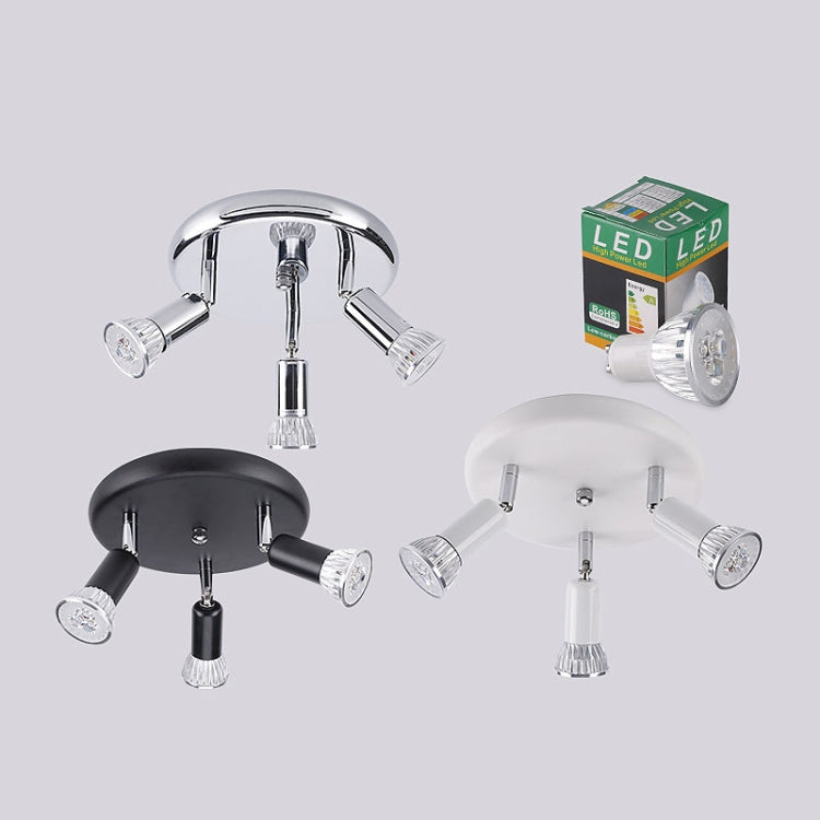 9W Round Three Head LED GU10 Ceiling Light Adjustable Mirror Front Spotlight My Store