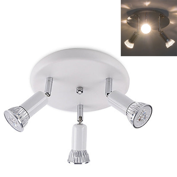 9W Round Three Head LED GU10 Ceiling Light Adjustable Mirror Front Spotlight My Store