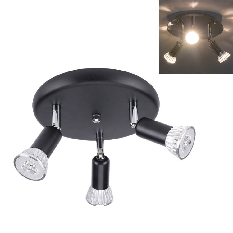 9W Round Three Head LED GU10 Ceiling Light Adjustable Mirror Front Spotlight My Store