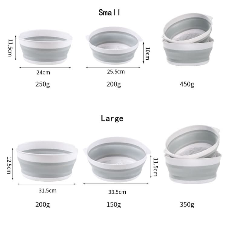 2 Sets Double-Layer Foldable Drain Washing Basket Kitchen Storage Basket Fresh Fruits & Vegetables-Reluova