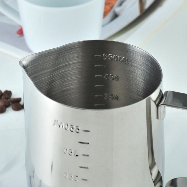 304 Stainless Steel Pointed Mouth Etched Cup Graduated Measuring Cup Milk Foam Cup Coffee Pot-Reluova