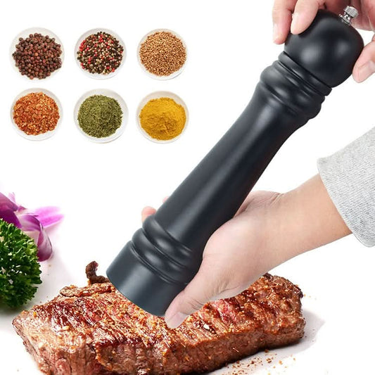 Manual Pepper Grinder Solid Wood PU Paint Pepper Mill Ceramic Core Coarse Salt Pepper Grinder Seasoning Bottle - Reluova