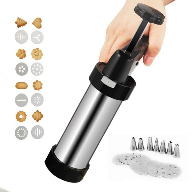 Multi-Function Stainless Steel Piping Gun Set Cookie Biscuits Hand Pressing Biscuit Machine Household DIY Baking Tools - Reluova