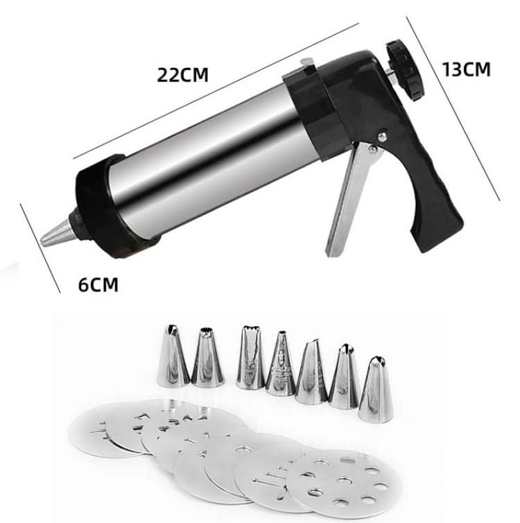 Multi-Function Stainless Steel Piping Gun Set Cookie Biscuits Hand Pressing Biscuit Machine Household DIY Baking Tools - Reluova