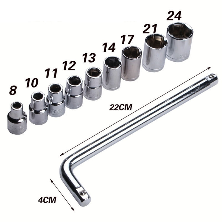 10 In1 Wrench Socket Repair Casing Toolbox Set Quick Multi-Function Screw Unloading Hardware Tool