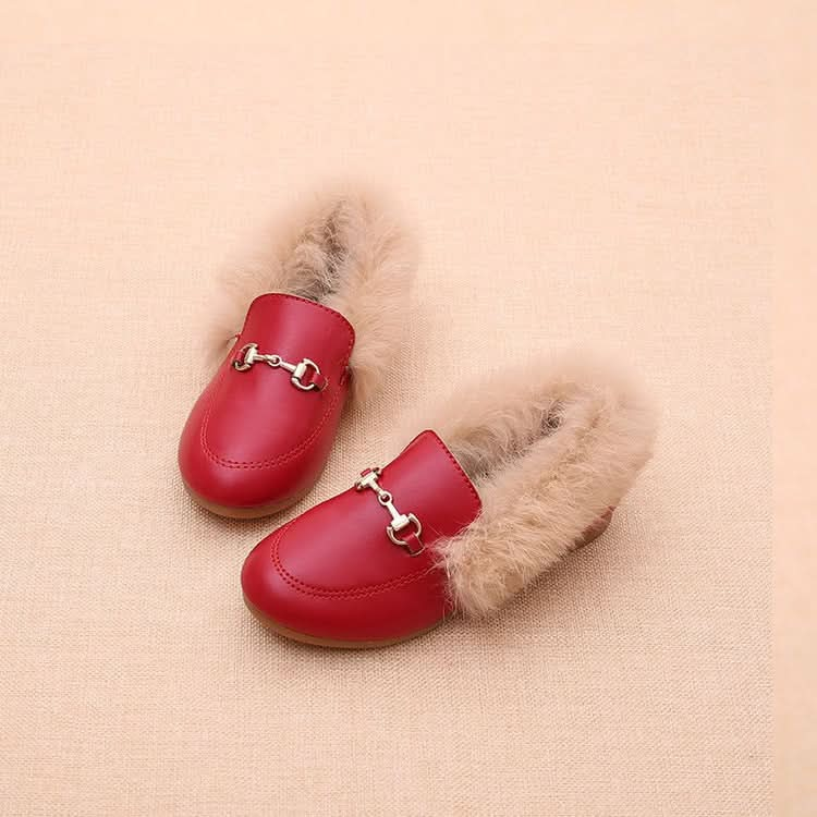 PU Leather And Cashmere Warm Single Shoes Casual Shoes for Girls Reluova