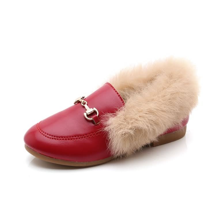 PU Leather And Cashmere Warm Single Shoes Casual Shoes for Girls Reluova