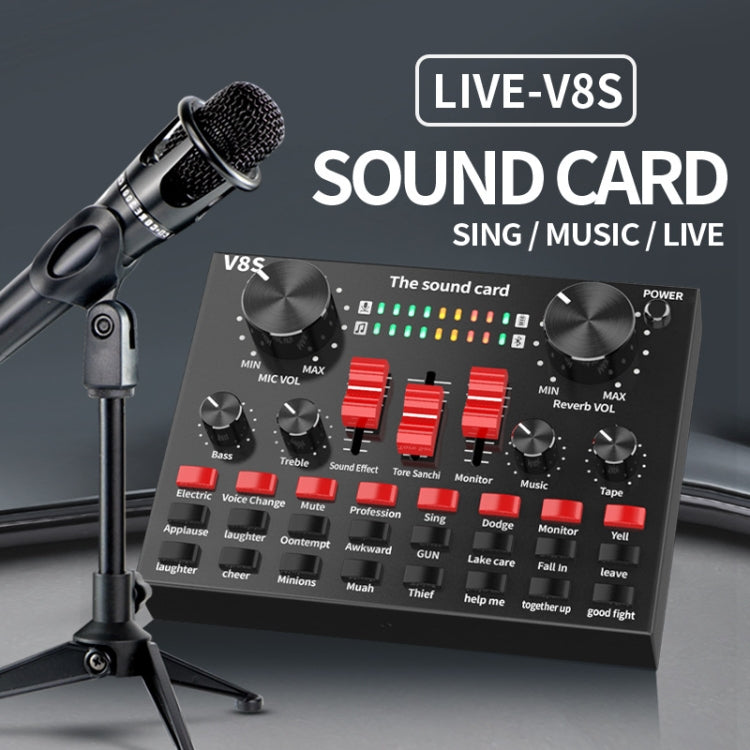 V8S Sound Card Mobile Phone Computer Anchor Live K Song Recording Microphone