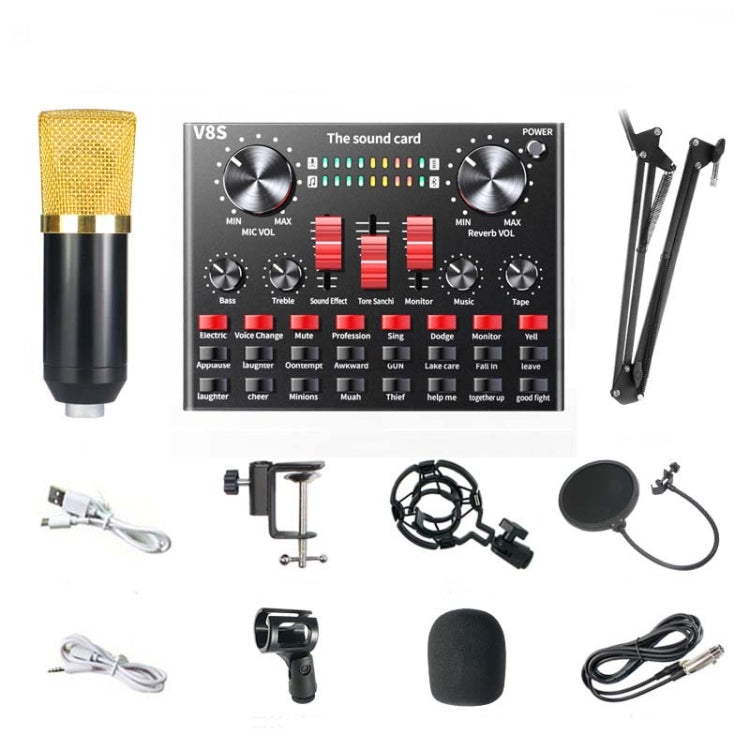 V8S Sound Card Mobile Phone Computer Anchor Live K Song Recording Microphone