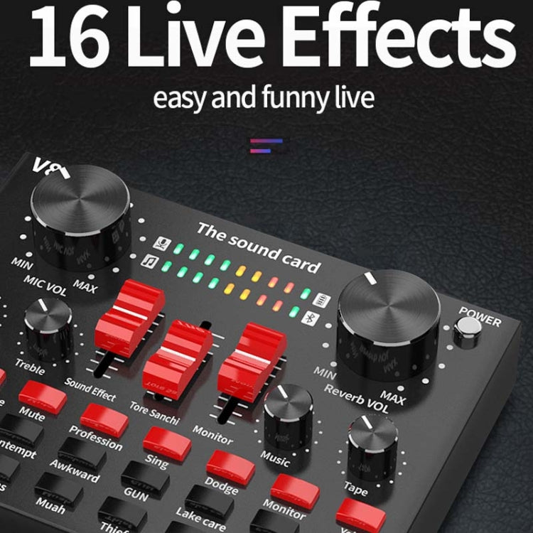 V8S Sound Card Mobile Phone Computer Anchor Live K Song Recording Microphone Reluova