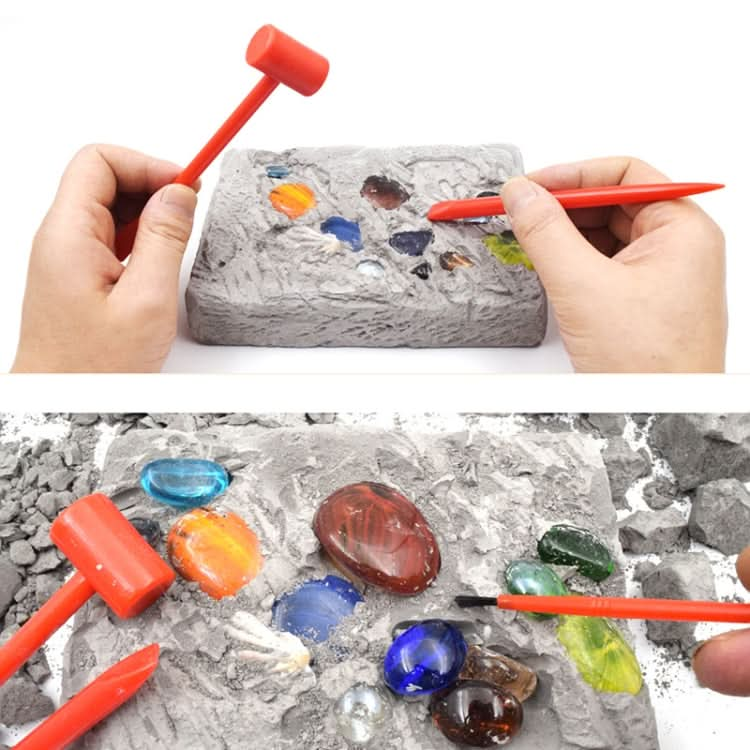 3 PCS Colorful Gemstone Archaeological Treasure Excavation Toy Creative DIY Puzzle Toy Reluova