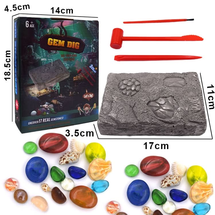 3 PCS Colorful Gemstone Archaeological Treasure Excavation Toy Creative DIY Puzzle Toy Reluova