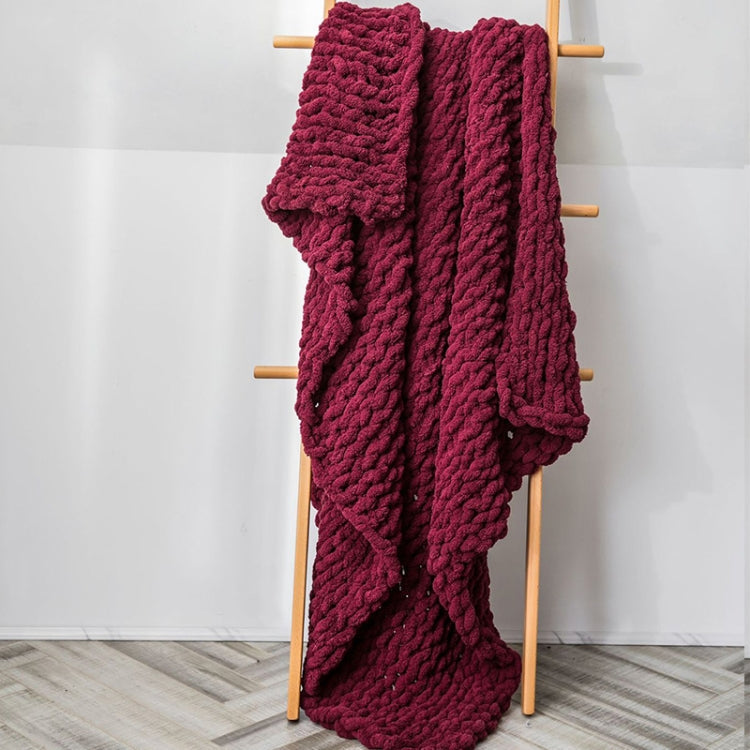 Handmade Thick Wool Knitted Blanket Sofa Chenille Stick Knitted Blanket My Store