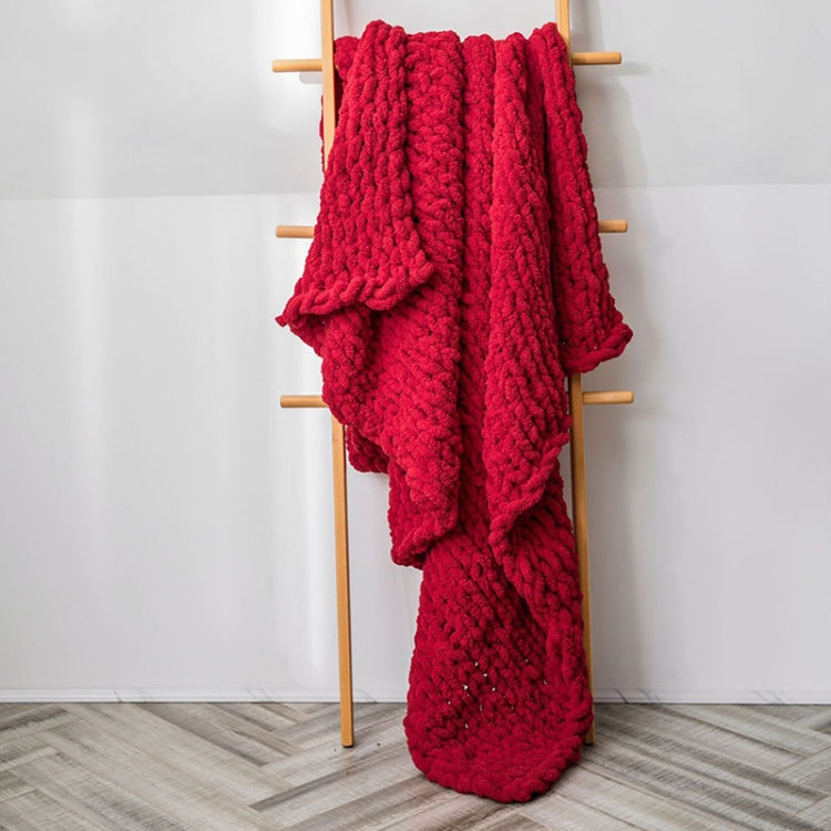 Handmade Thick Wool Knitted Blanket Sofa Chenille Stick Knitted Blanket My Store