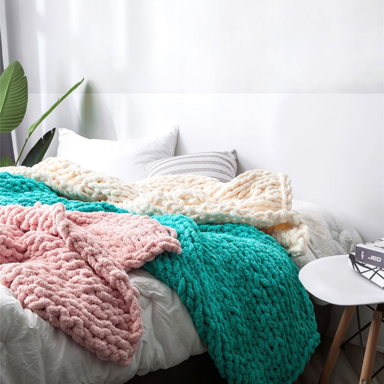 Handmade Thick Wool Knitted Blanket Sofa Chenille Stick Knitted Blanket My Store