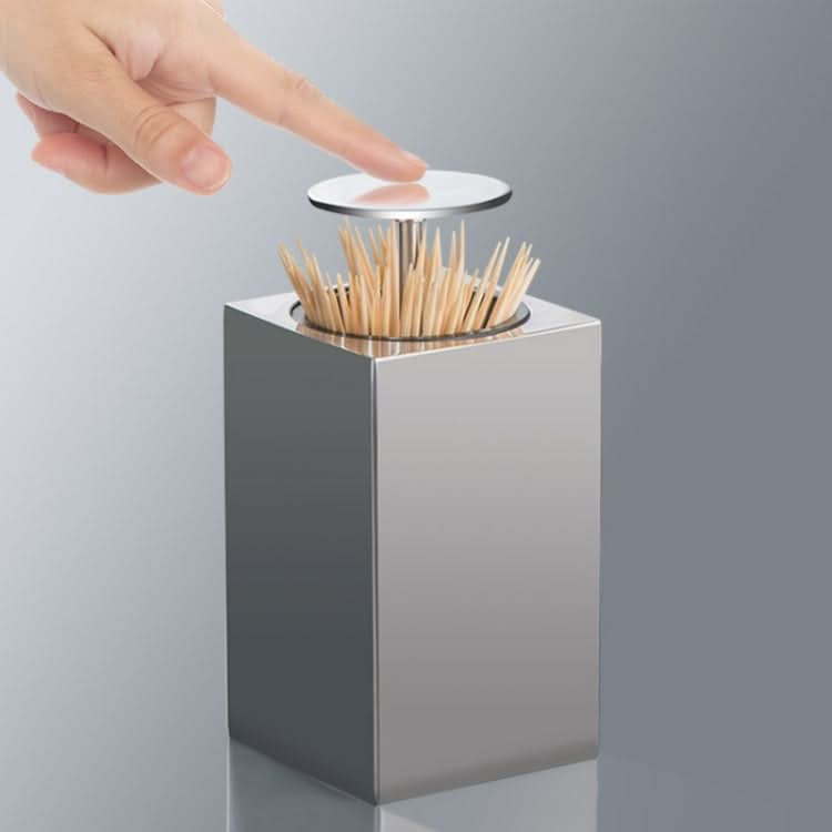 Push-Type Stainless Steel Toothpick Holder Portable Automatic Pop-Up Toothpick Storage Box - Reluova