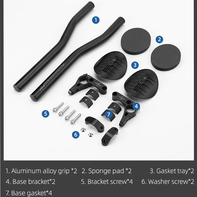 BG-HX-FS-04 Bicycle Aluminum Alloy Frosted Split Rest Bar Mountain Long-Distance Rest Bar Road Bike Bend Bar Riding Equipment Reluova