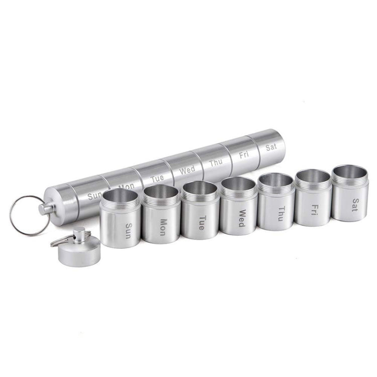 Sealed Waterproof 7 Days Split Aluminum Alloy Metal Pill Box