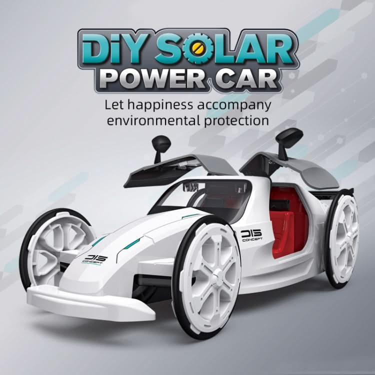 Children DIY Solar Sports Car Toy Science Education Assembled 4-Wheel Electric Drive Model Reluova