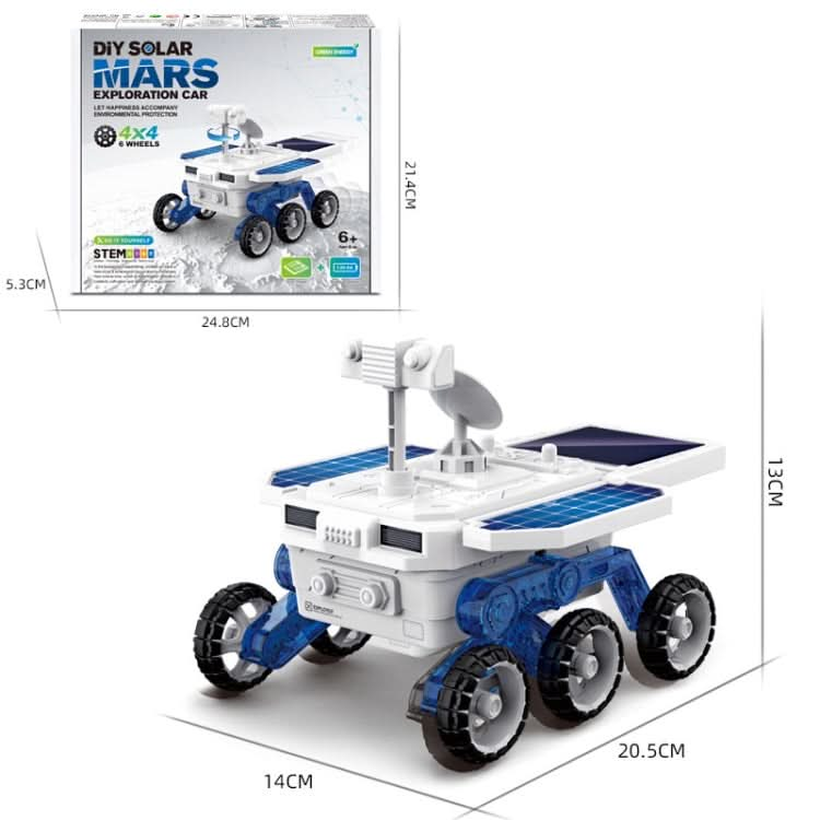 Children DIY Solar Mars Exploration Car Toy Puzzle Science Education Assembled 4-Wheel Drive Electric Model Reluova