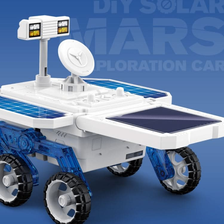 Children DIY Solar Mars Exploration Car Toy Puzzle Science Education Assembled 4-Wheel Drive Electric Model Reluova