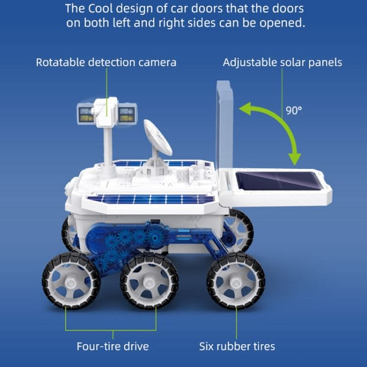 Children DIY Solar Mars Exploration Car Toy Puzzle Science Education Assembled 4-Wheel Drive Electric Model Reluova