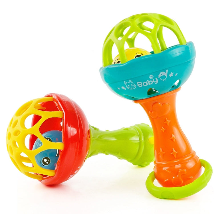 Baby Rattles Toy Intelligence Grasping Gums Plastic Hand Bell Rattle Funny Educational Toy，Color Random Delivery My Store