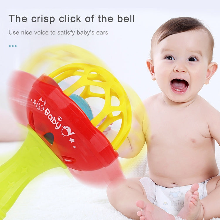 Baby Rattles Toy Intelligence Grasping Gums Plastic Hand Bell Rattle Funny Educational Toy，Color Random Delivery My Store