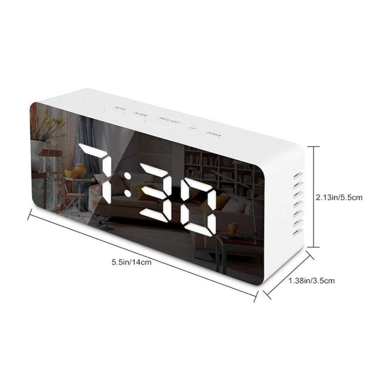 LED Mirror Alarm Clock Digital Snooze Table Clock Electronic Time Temperature Large Display with Wake Up Light My Store