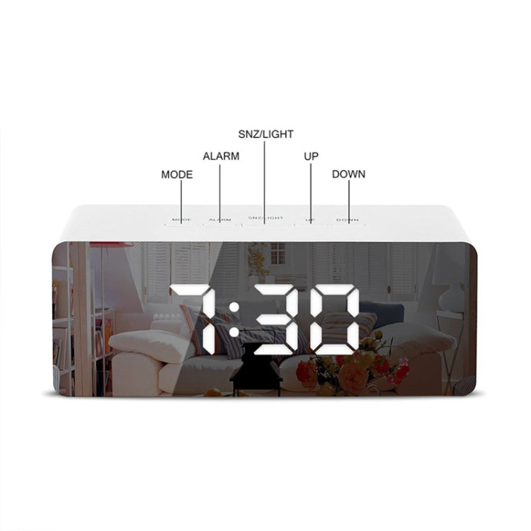 LED Mirror Alarm Clock Digital Snooze Table Clock Electronic Time Temperature Large Display with Wake Up Light My Store