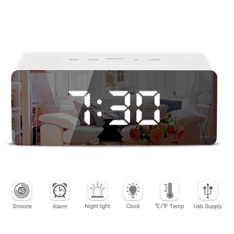 LED Mirror Alarm Clock Digital Snooze Table Clock Electronic Time Temperature Large Display with Wake Up Light My Store