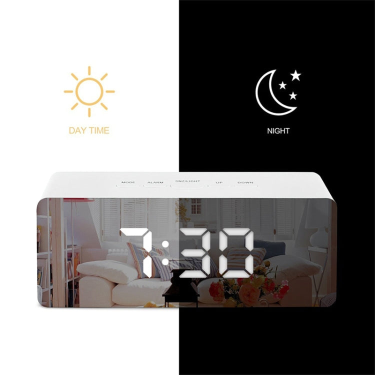 LED Mirror Alarm Clock Digital Snooze Table Clock Electronic Time Temperature Large Display with Wake Up Light My Store