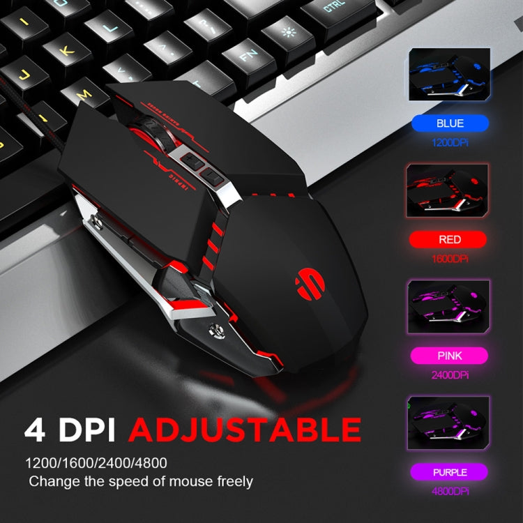 Inphic PW2 4000 DPI 6 Keys Home Office Luminous Macro Programming USB Computer Mechanical Game Wired Mouse My Store