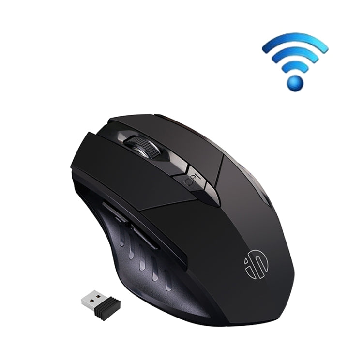 Inphic A1 6 Keys 1000/1200/1600 DPI Home Gaming Wireless Mechanical Mouse, Colour: Gray Wireless+Bluetooth 4.0+Bluetooth 5.0 My Store