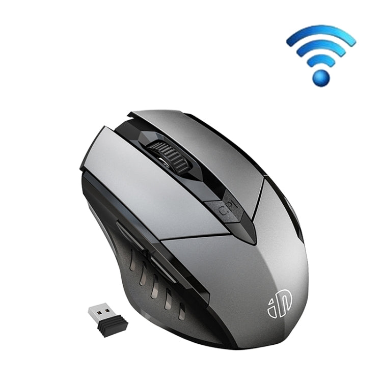 Inphic A1 6 Keys 1000/1200/1600 DPI Home Gaming Wireless Mechanical Mouse, Colour: Gray Wireless+Bluetooth 4.0+Bluetooth 5.0 My Store