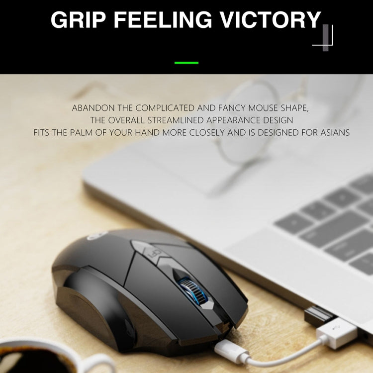 Inphic A1 6 Keys 1000/1200/1600 DPI Home Gaming Wireless Mechanical Mouse, Colour: Gray Wireless+Bluetooth 4.0+Bluetooth 5.0 My Store